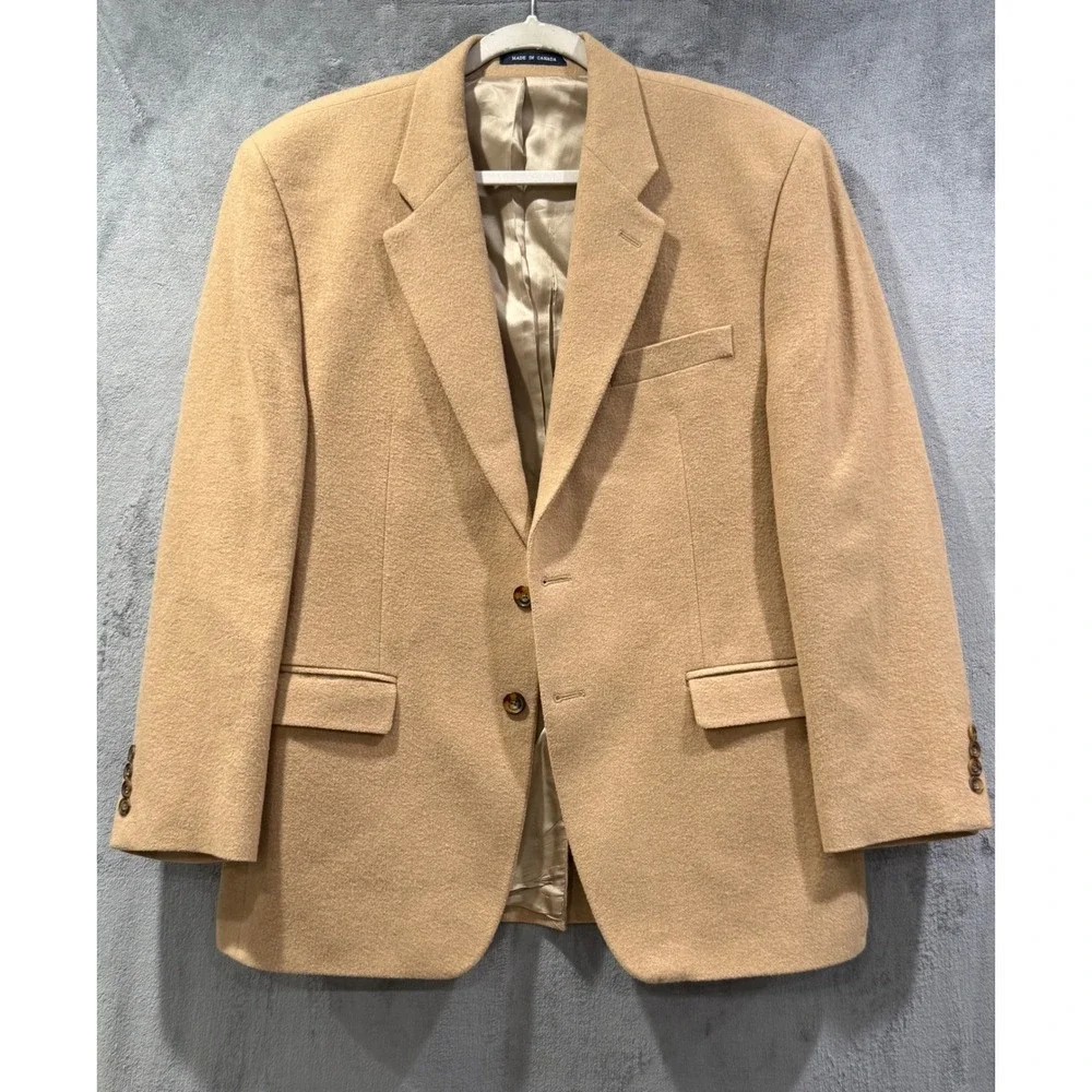 Ralph Lauren 100% Camel Hair Blazer Tan Sport Coat Mens 41R Lora Piana VTG